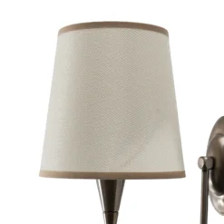 Aplique de pared Pardo, latón, metal/tejido, altura 31 cm, E27