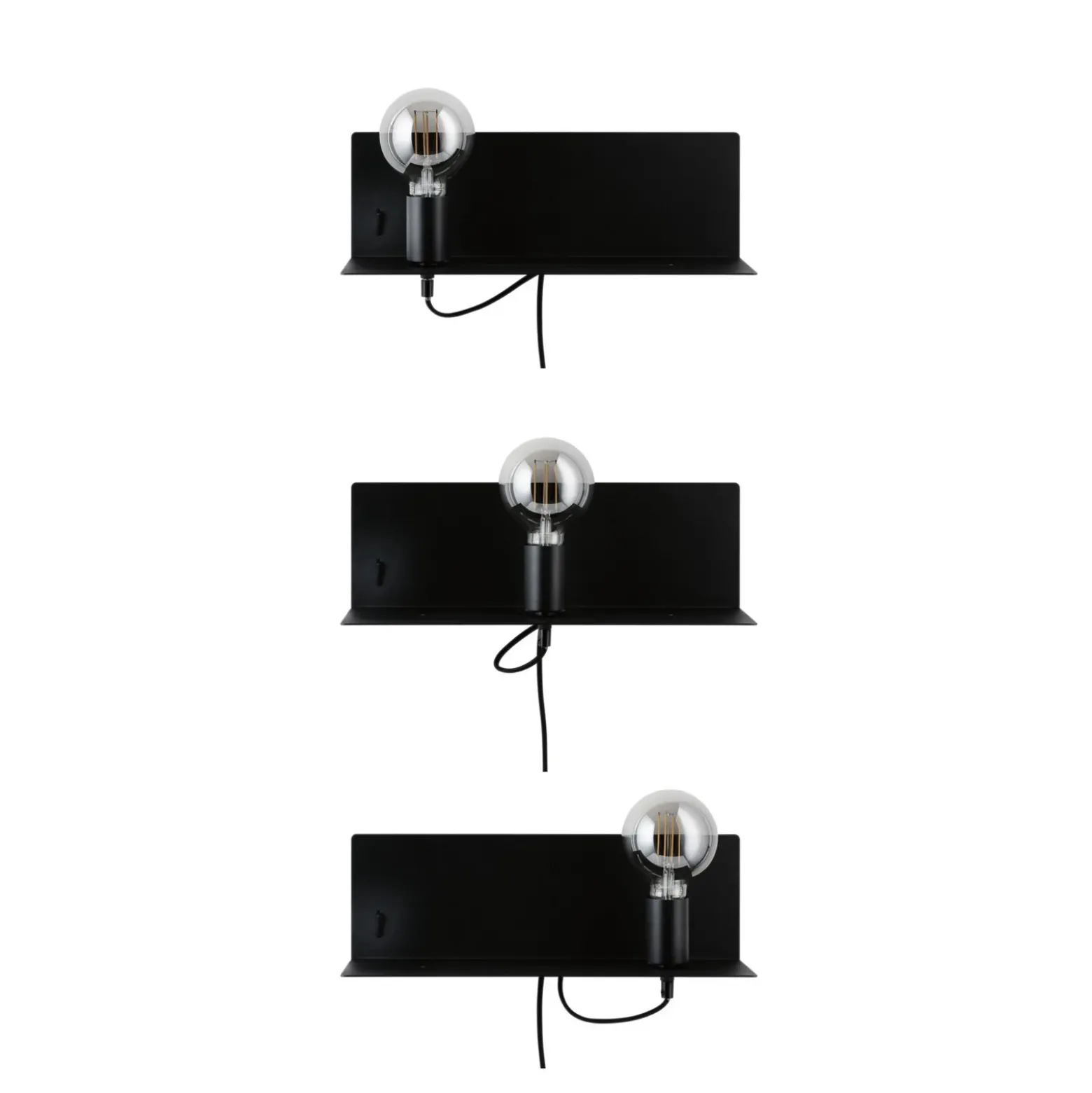 Aplique de pared Paulmann Devara, negra, 40 cm, E27, puerto USB
