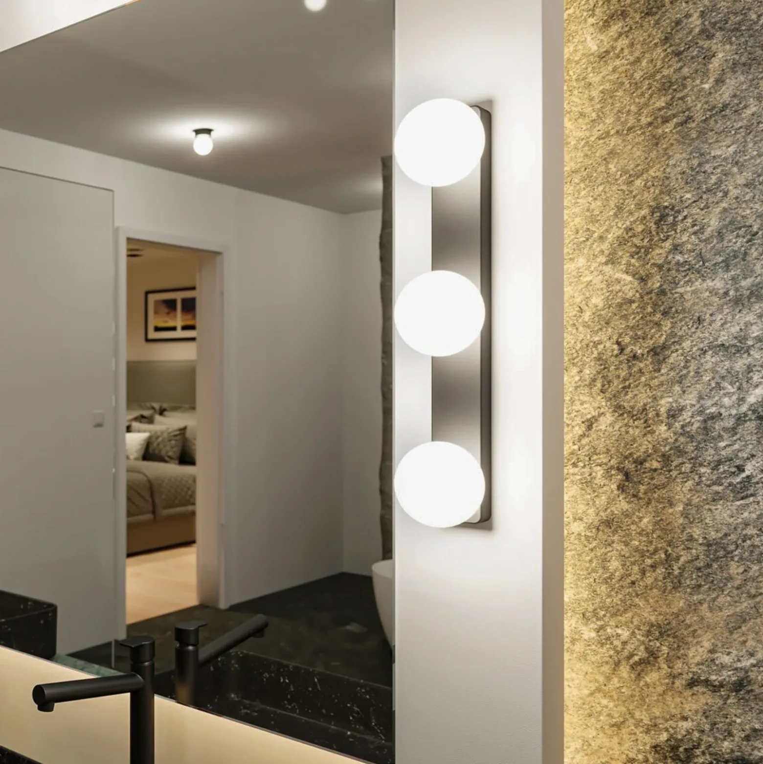 Aplique de pared Paulmann Gove IP44 G9 3 luces negro