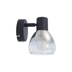 Aplique de pared Pendura de Lindby, Ø 9 cm, negro, cristal