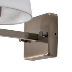 Aplique de pared perfil, dorado/blanco, metal/tejido, altura 30 cm