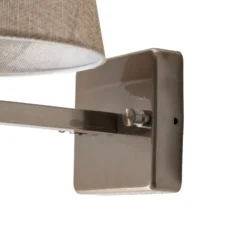 Aplique de pared perfil, dorado/crema, metal/tejido, altura 30 cm