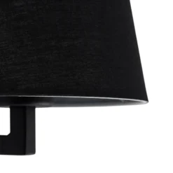 Aplique de pared perfil, negro, metal/tejido, altura 30 cm