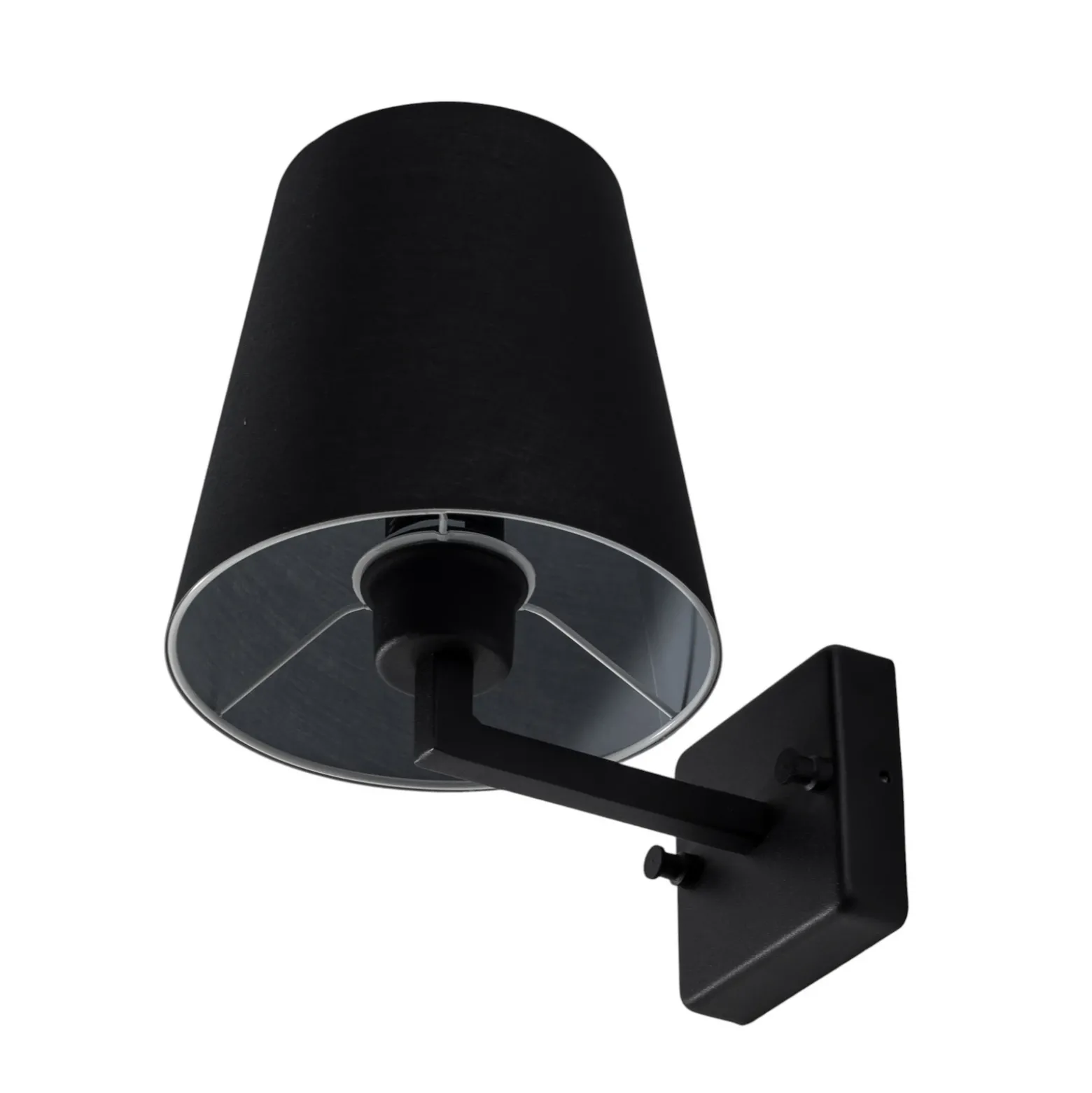 Aplique de pared perfil, negro, metal/tejido, altura 30 cm