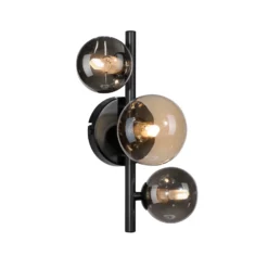 Aplique de pared Popsicle de Paul Neuhaus, negro, cristal, 29 cm, G9