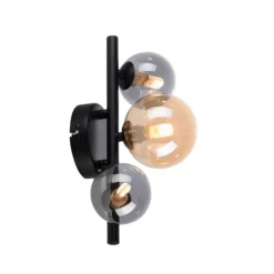 Aplique de pared Popsicle de Paul Neuhaus, negro, cristal, 29 cm, G9