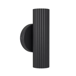 Aplique de pared Portillo, negro, altura 20 cm, 2 luces, metal, GU10