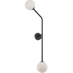 Aplique de pared Pure, 2 luces, negro, horizontal