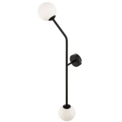Aplique de pared Pure, 2 luces, negro, horizontal