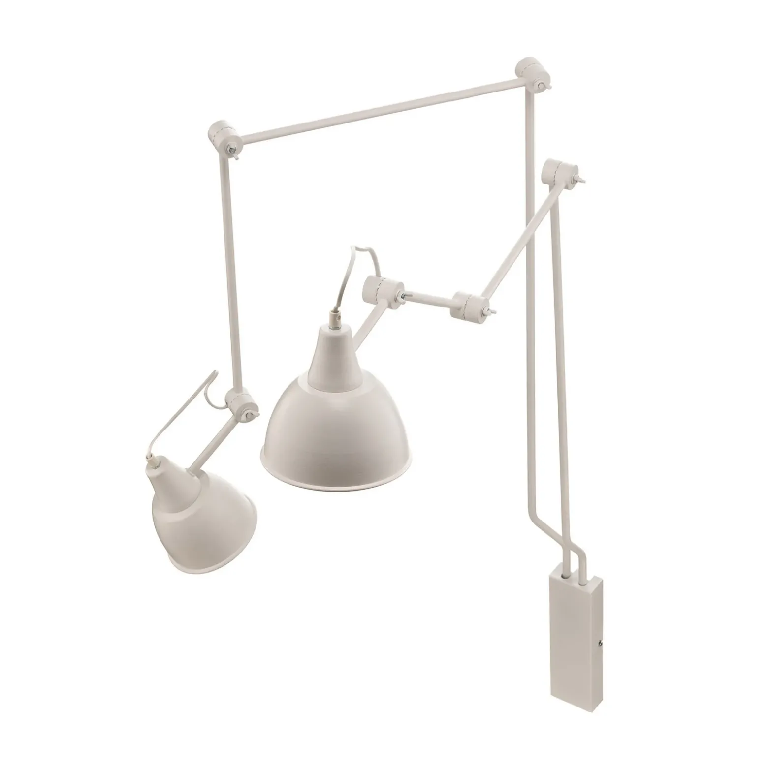 Aplique de pared 814, regulable, 2 luces, blanco