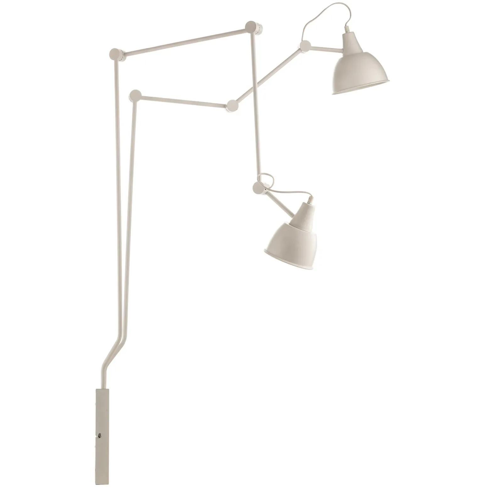 Aplique de pared 814, regulable, 2 luces, blanco