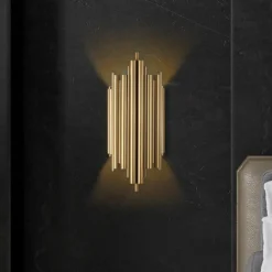 Aplique de pared Reis 13341, dorado, metal, altura 50 cm
