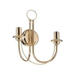 Aplique de pared retro, 2 luces, dorado