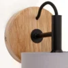 Aplique de pared Rhon, pantalla textil