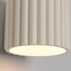 Aplique de pared RIBLA, beige, Ø 10 cm, metal, G9