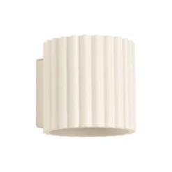 Aplique de pared RIBLA, beige, Ø 10 cm, metal, G9