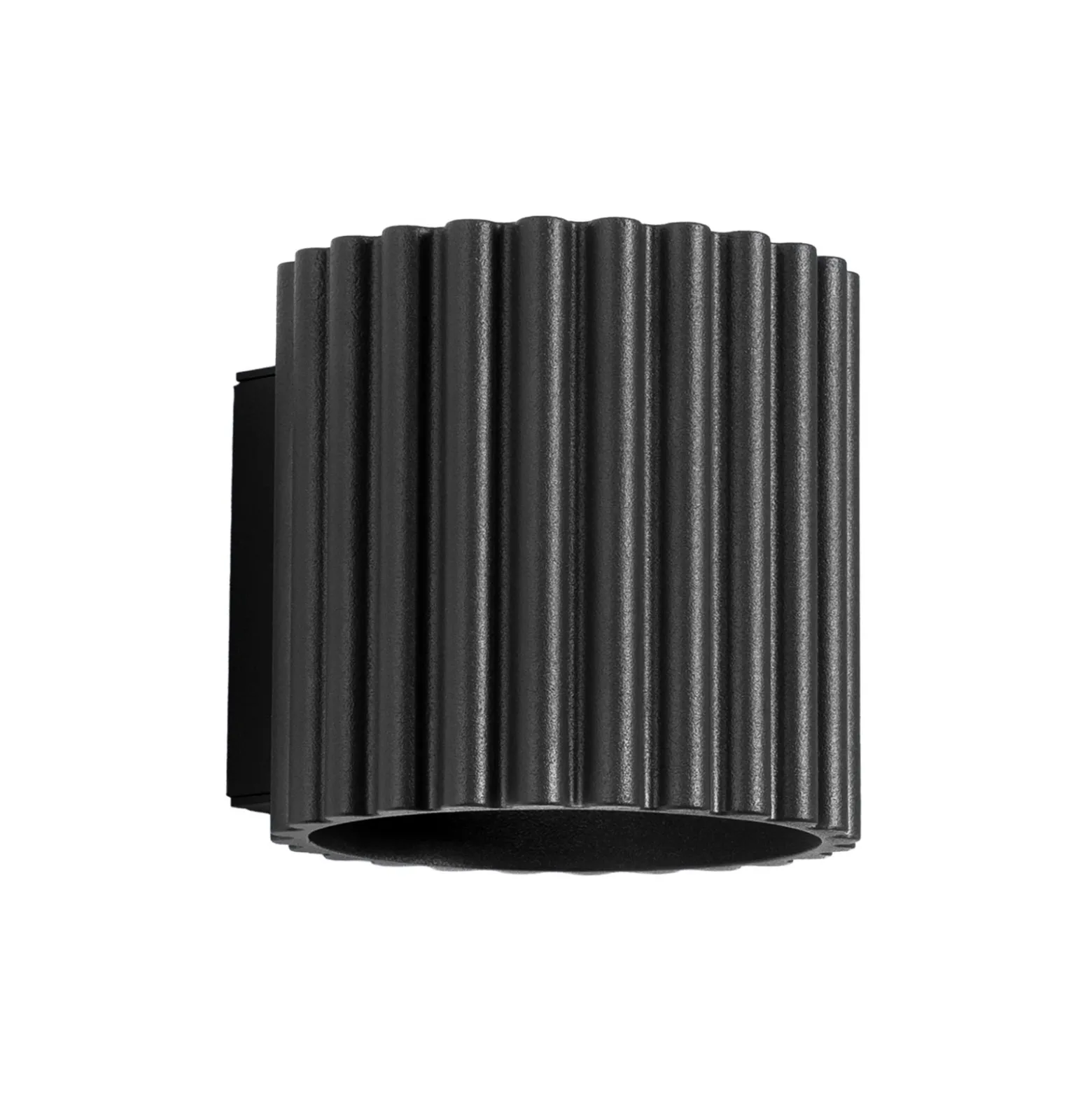 Aplique de pared RIBLA, negra, Ø 10 cm, metal, G9