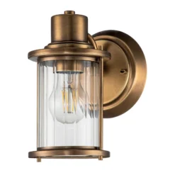Aplique de pared Riggs IP44, latón envejecido, 1 luz