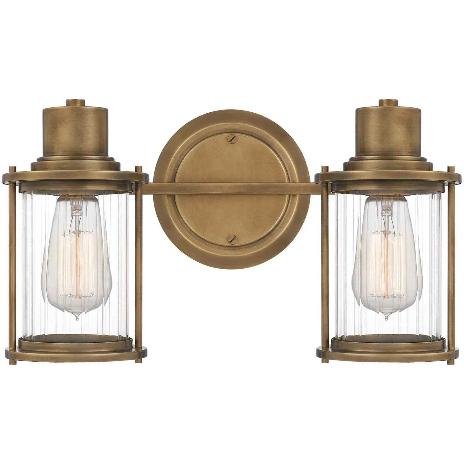 Aplique de pared Riggs IP44, latón envejecido, 2 luces