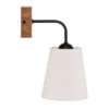 Aplique de pared Risco, blanco, 15 cm de ancho, 1 luz, tela