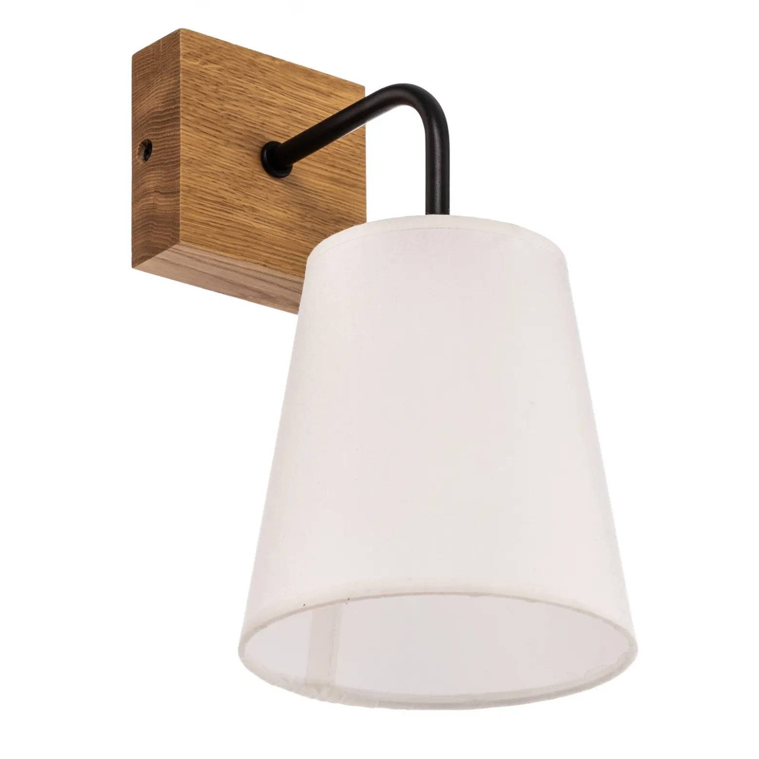 Aplique de pared Risco, blanco, 15 cm de ancho, 1 luz, tela