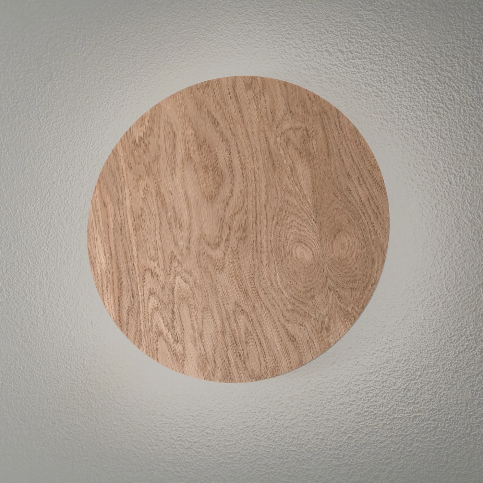 Aplique de pared Rito de Envostar, madera clara, Ø 30 cm