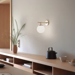Aplique de pared Roe, dorado, cristal, altura 24 cm, E14