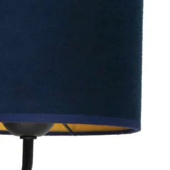 Aplique de pared Roller, terciopelo azul oscuro, negro, con brazo de lectura