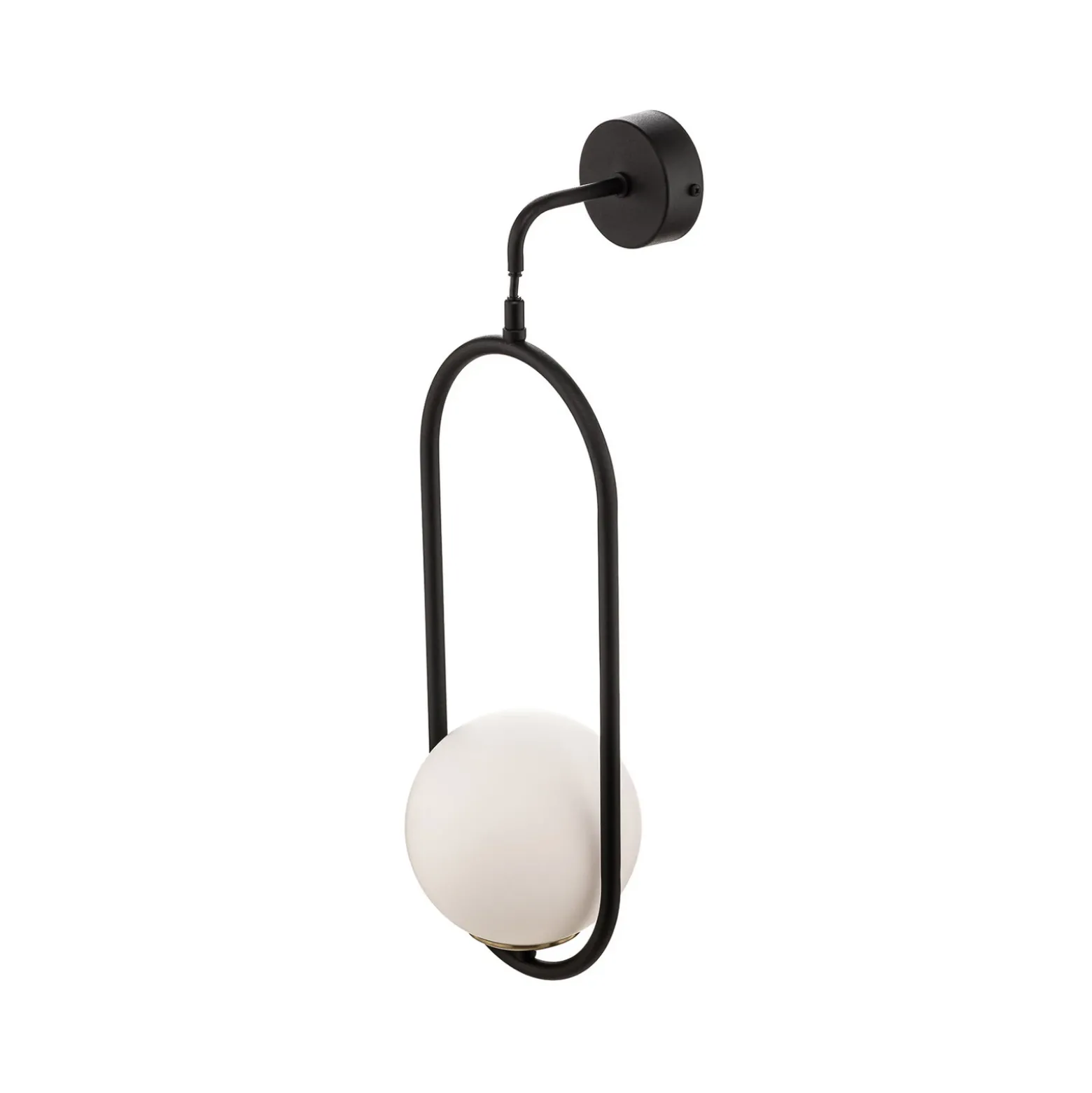 Aplique de pared Samba, cristal opalino/negro, 1 luz