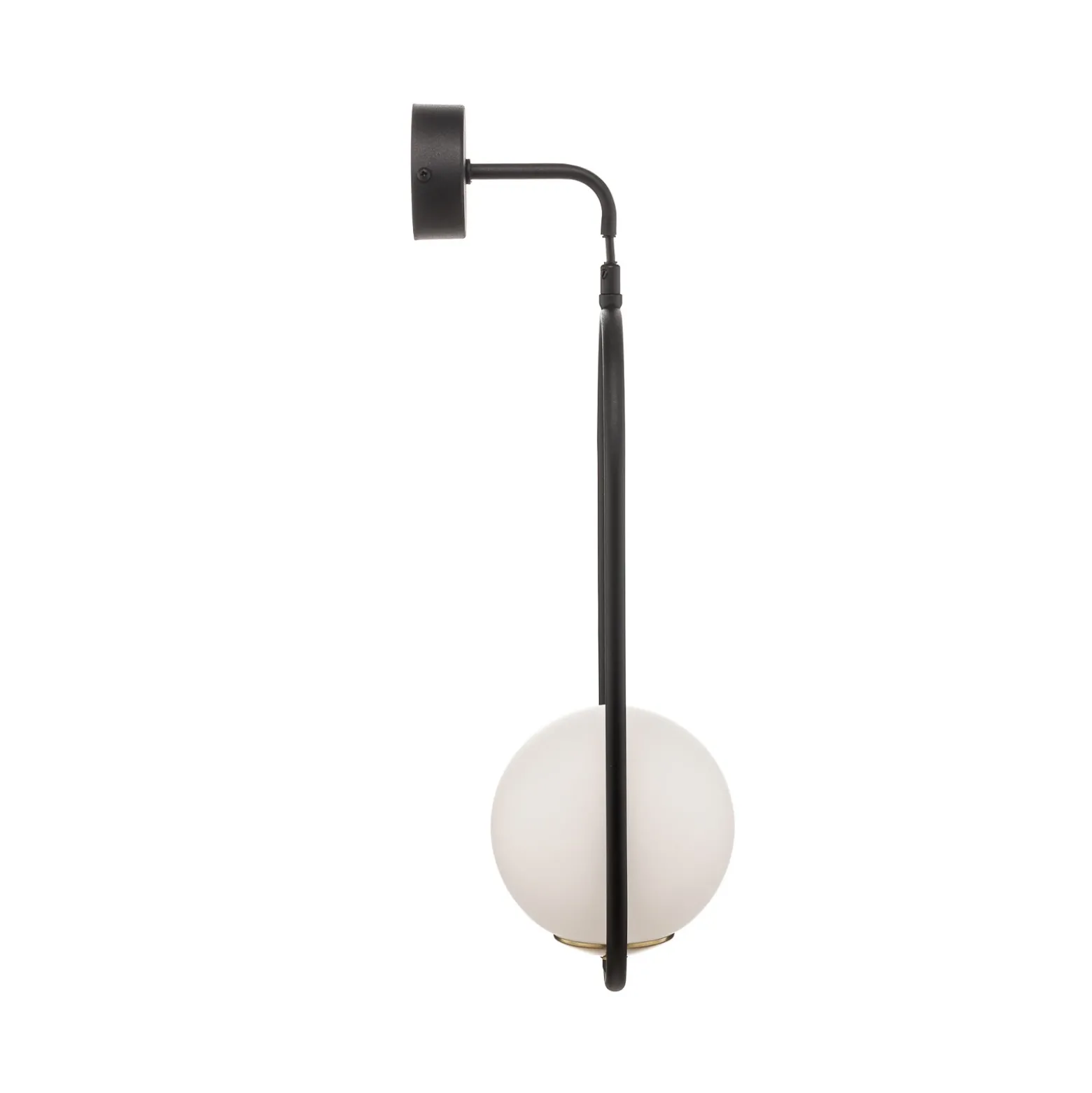Aplique de pared Samba, cristal opalino/negro, 1 luz