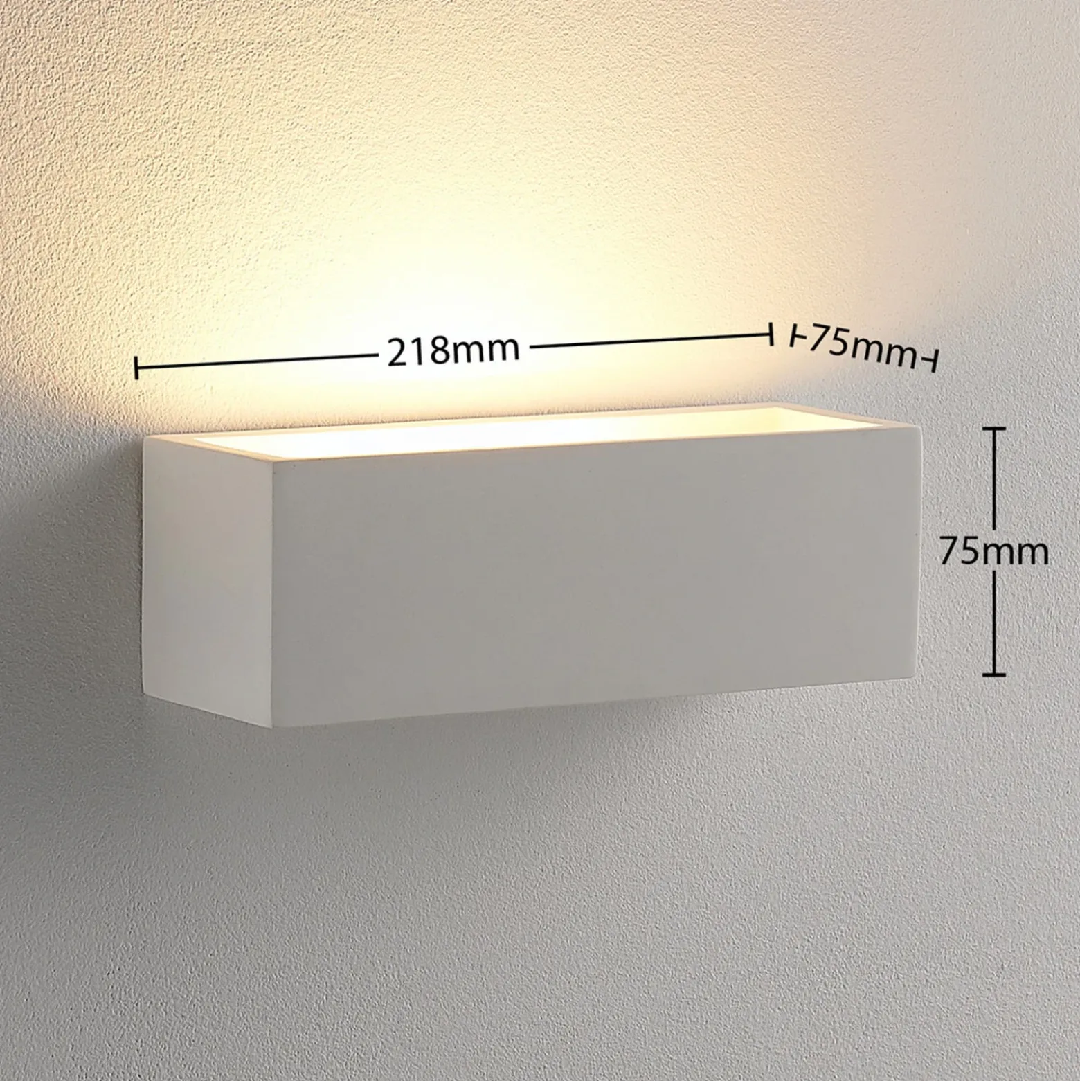 Aplique de pared Santino de Lindby, 22 cm, yeso, G9, se puede pintar