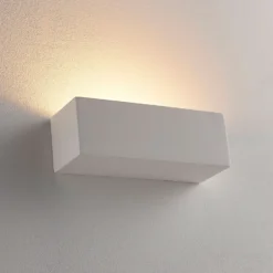 Aplique de pared Santino de Lindby, 22 cm, yeso, G9, se puede pintar