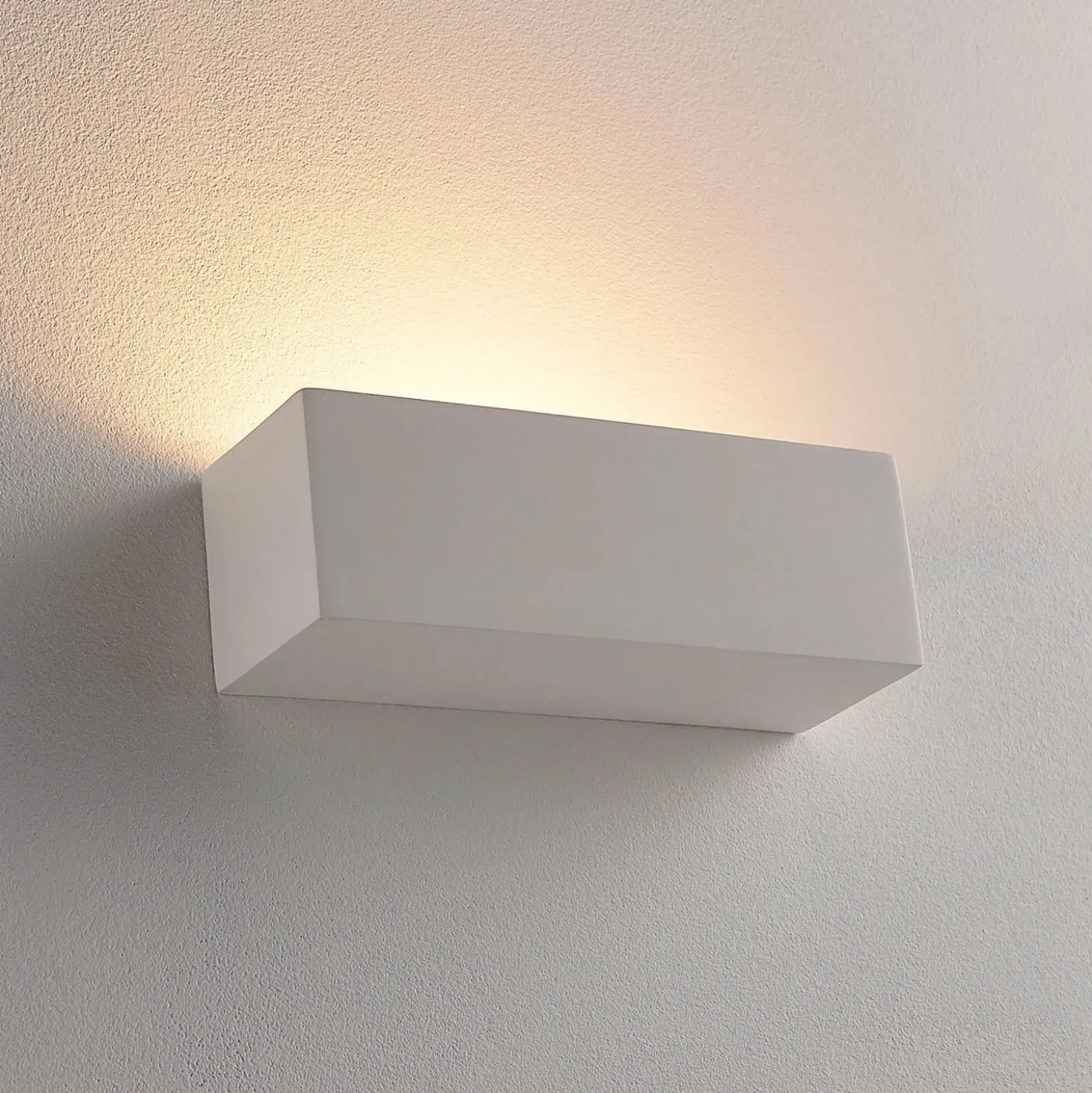 Aplique de pared Santino de Lindby, 22 cm, yeso, G9, se puede pintar
