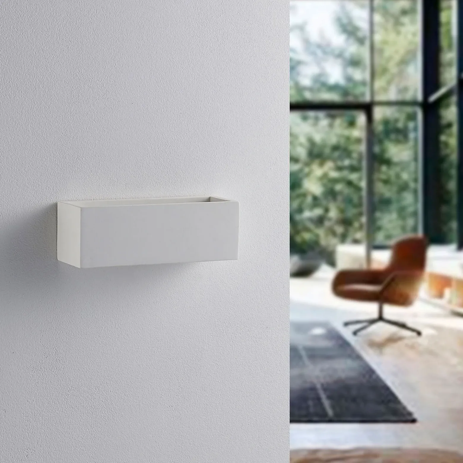 Aplique de pared Santino de Lindby, 22 cm, yeso, G9, se puede pintar