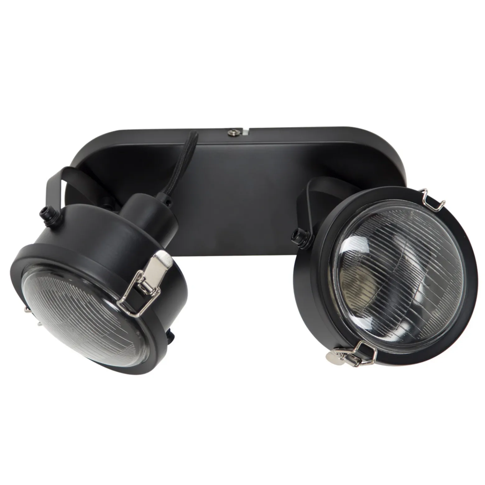 Aplique de pared Satellite de 2 luces en negro