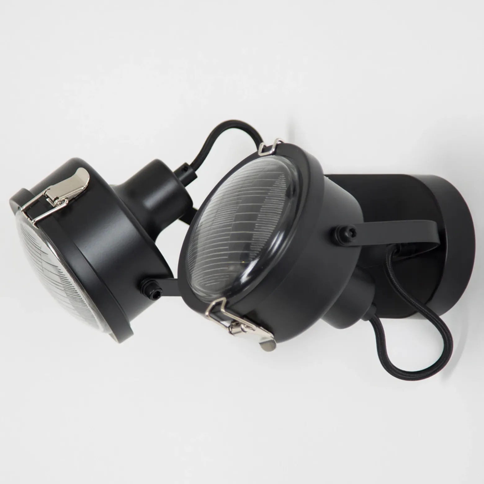 Aplique de pared Satellite de 2 luces en negro