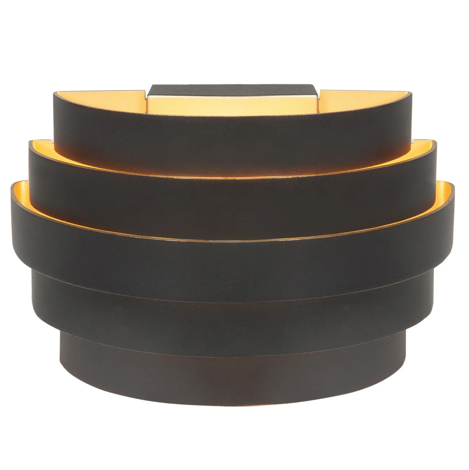 Aplique de pared Scudo, negro, ancho 20 cm, aluminio, G9