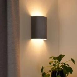 Aplique de pared Semi Circle, Soro, gris, E27