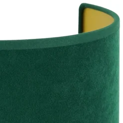 Aplique de pared Semi Circle, terciopelo, verde oscuro, E27