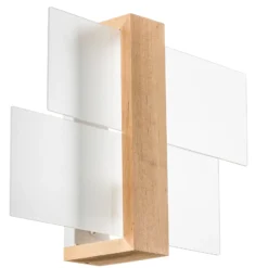 Aplique de pared Shifted 1, cristal y madera clara