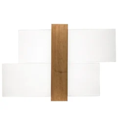 Aplique de pared Shifted 1, cristal y madera clara