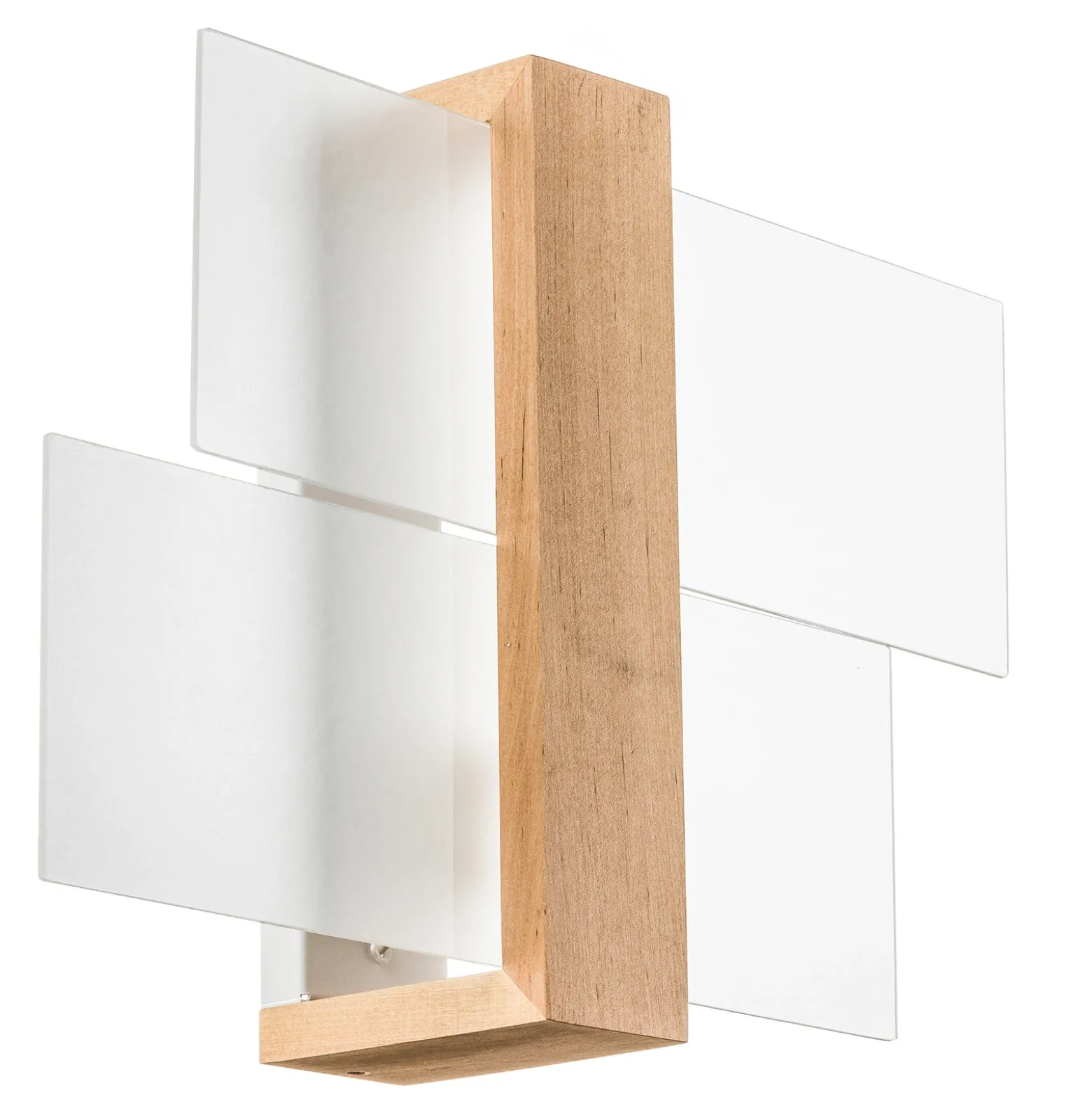 Aplique de pared Shifted 1, cristal y madera clara