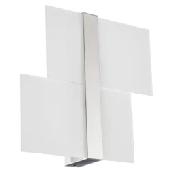 Aplique de pared Shifted, dos secciones de cristal, cromado