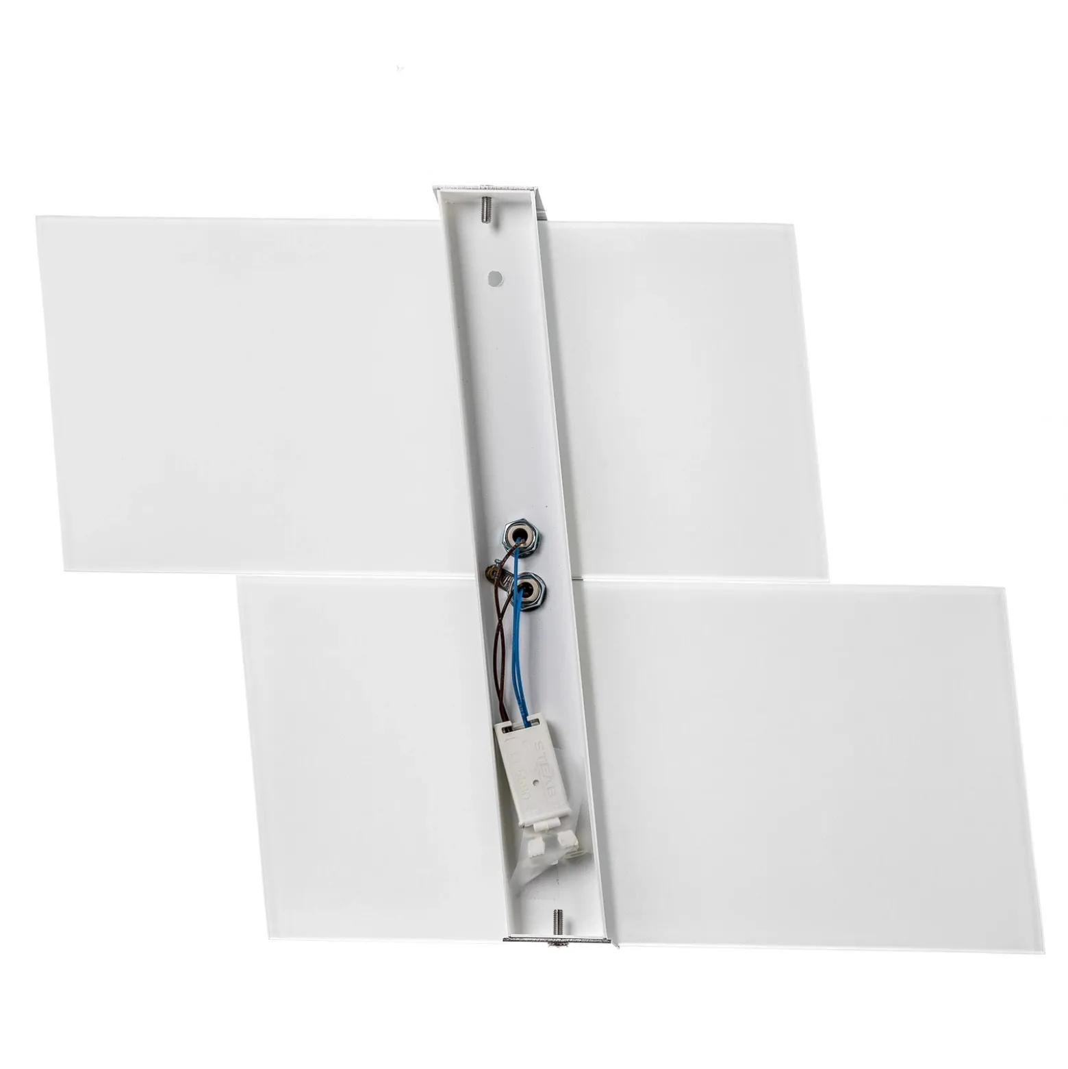 Aplique de pared Shifted, dos secciones de cristal, cromado
