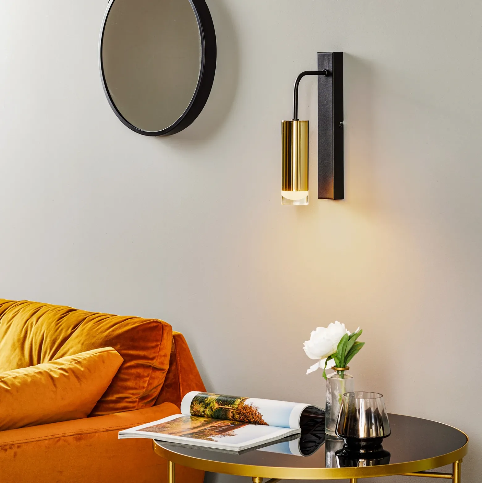 Aplique de pared Shine, dorado