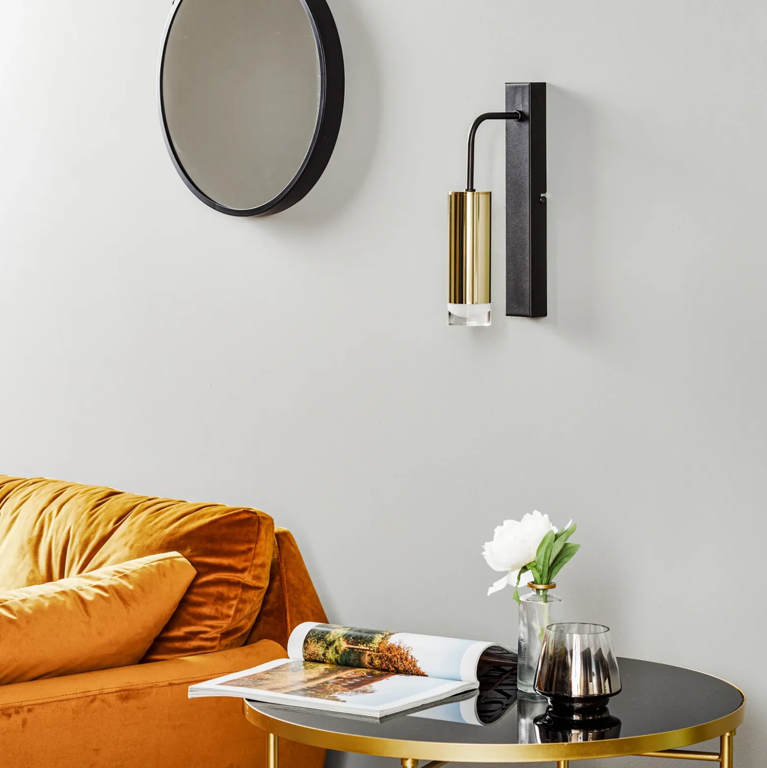 Aplique de pared Shine, dorado