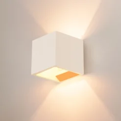Aplique de pared SLV Plastra QT14, blanco, escayola, ancho 11,5 cm