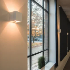 Aplique de pared SLV Plastra QT14, blanco, escayola, ancho 11,5 cm
