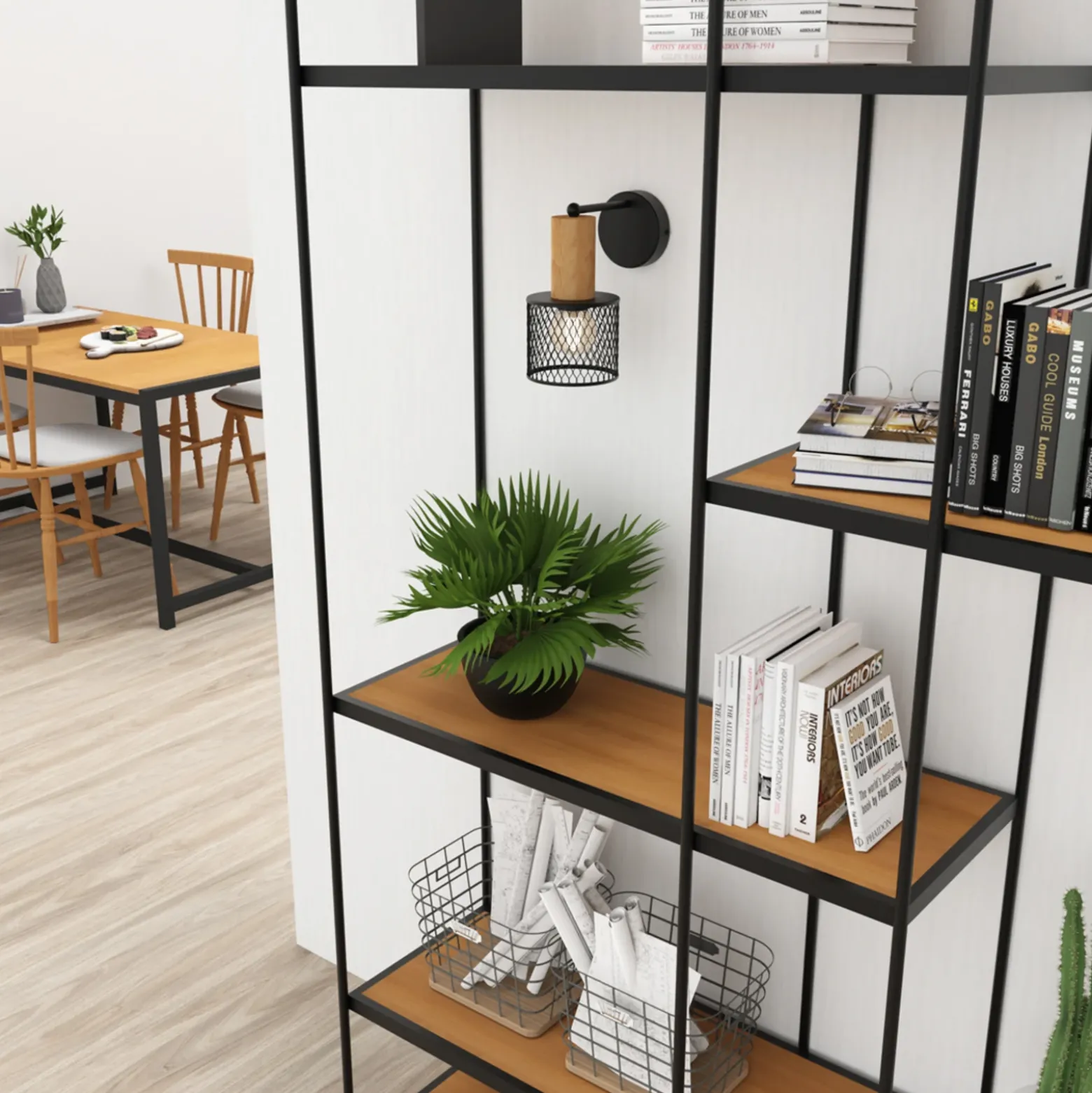 Aplique de pared Sobresa con pantalla de rejilla