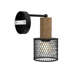 Aplique de pared Sobresa con pantalla de rejilla